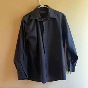 Calvin Klein Black textured dress shirt modern office